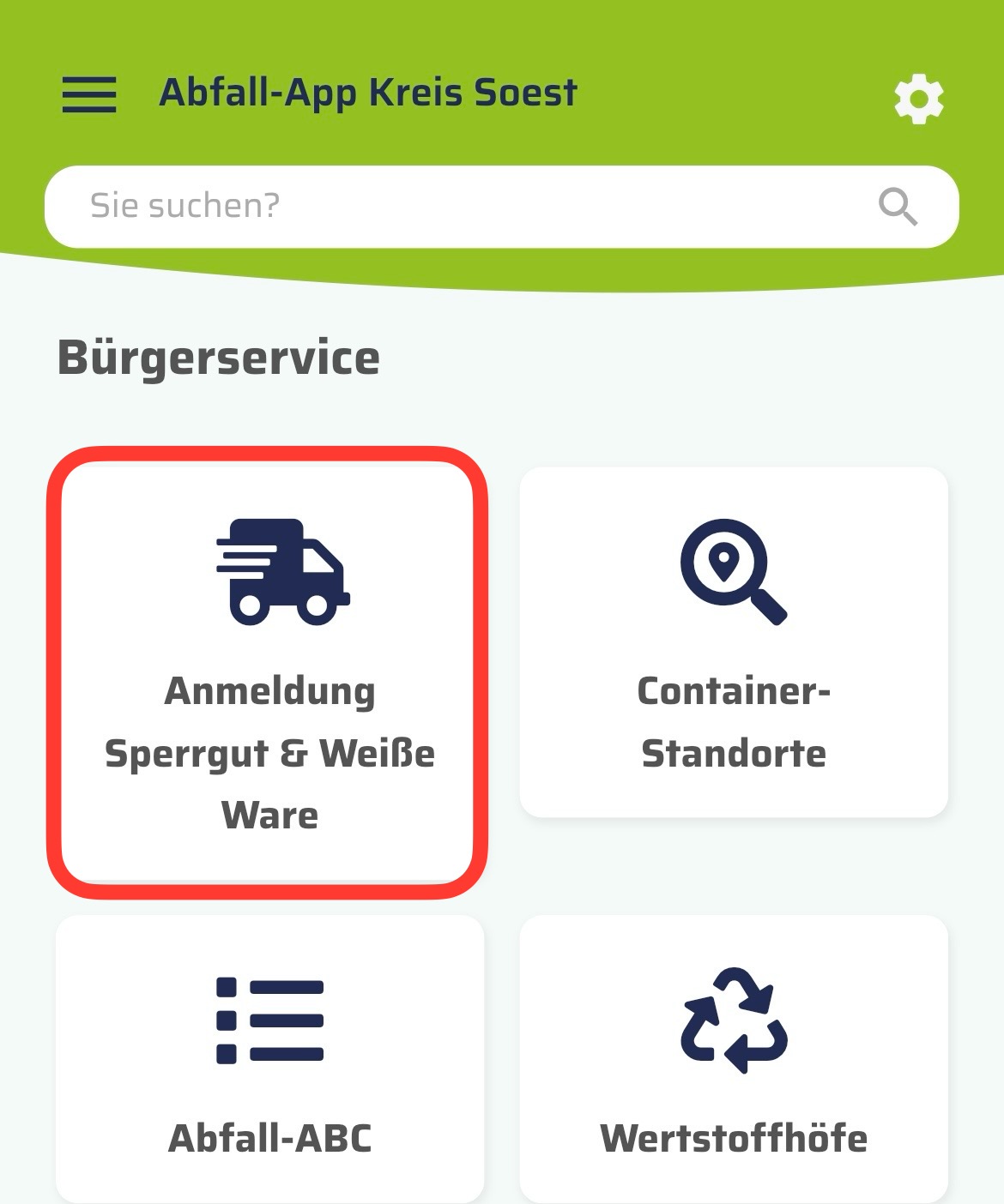 Abfall-App um Sperrgut-Anmeldung erweitert